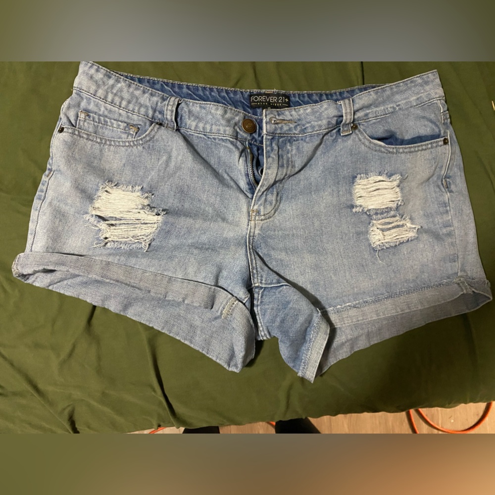 Distressed Jean shorts